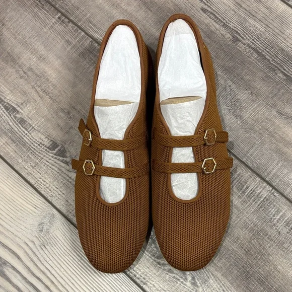 VIVAIA Natalie Caramel Brown Casual Mary Jane Shoes EUC Clean! 8, EU39 - Picture 3 of 8